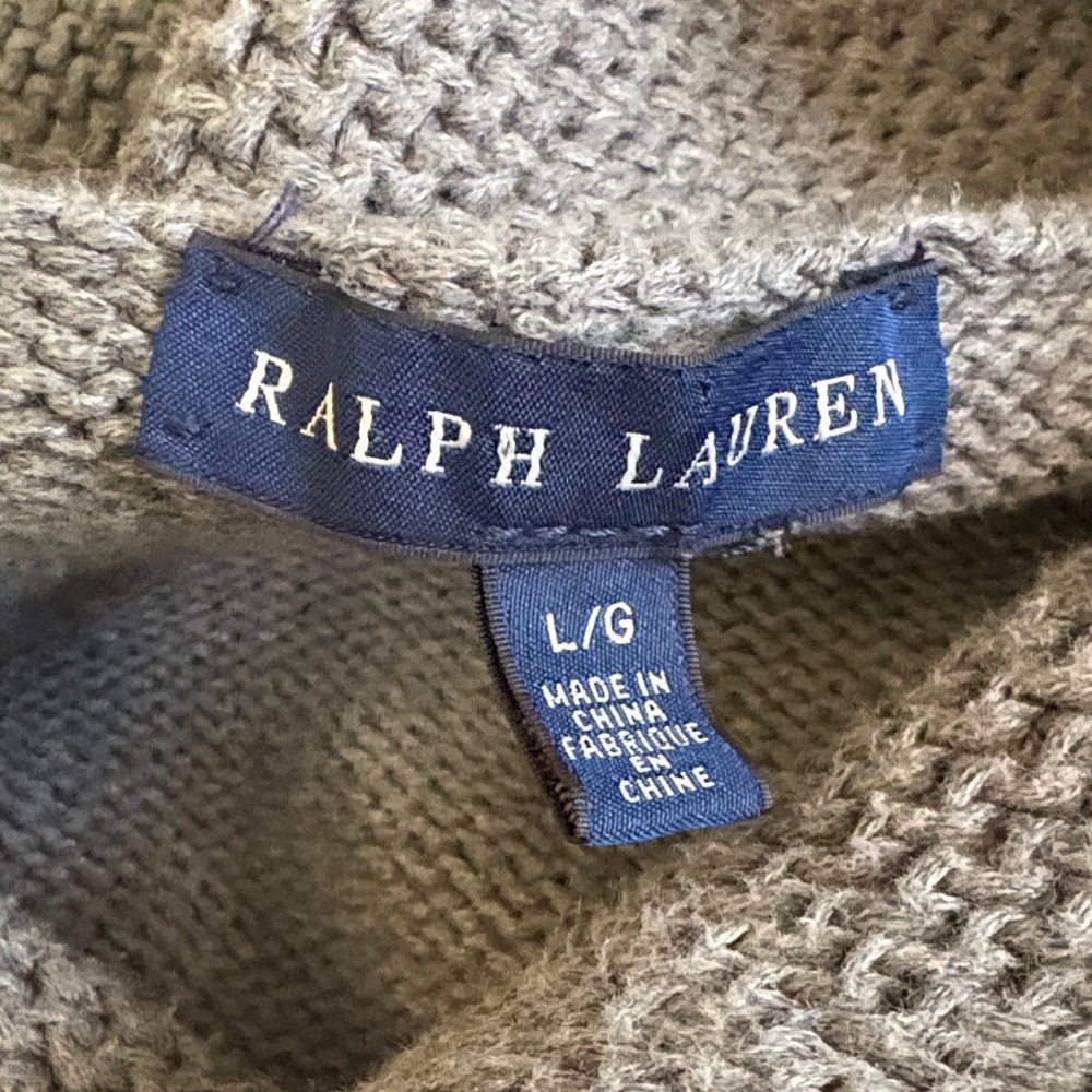 Ralph Lauren Gray Sweater‎ Women’s L Knit Casual Preppy Coastal Fisherman - Picture 6 of 6
